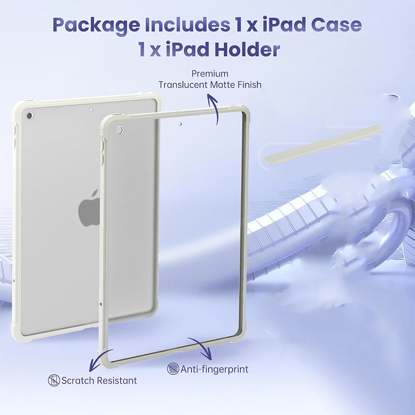 Ultra Slim Translucent Frosted Hard Back Shell  Cover Fit iPad 10.2 Inch iPad 9th/8th/7th Generation 2021/2020/2019